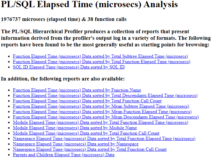 Elapsed Time Analysis